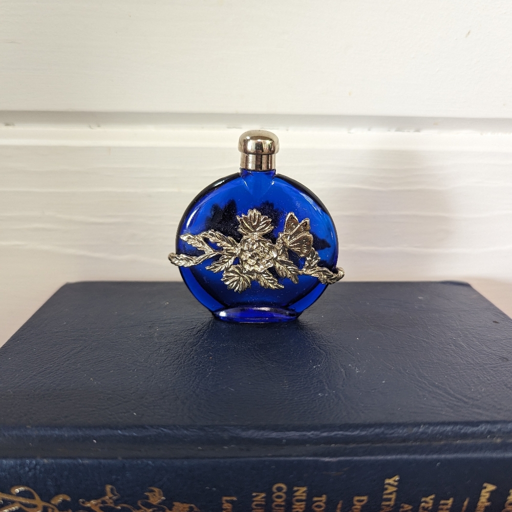 Vintage Cobalt Blue Perfume Bottle